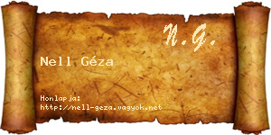 Nell Géza névjegykártya