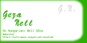 geza nell business card
